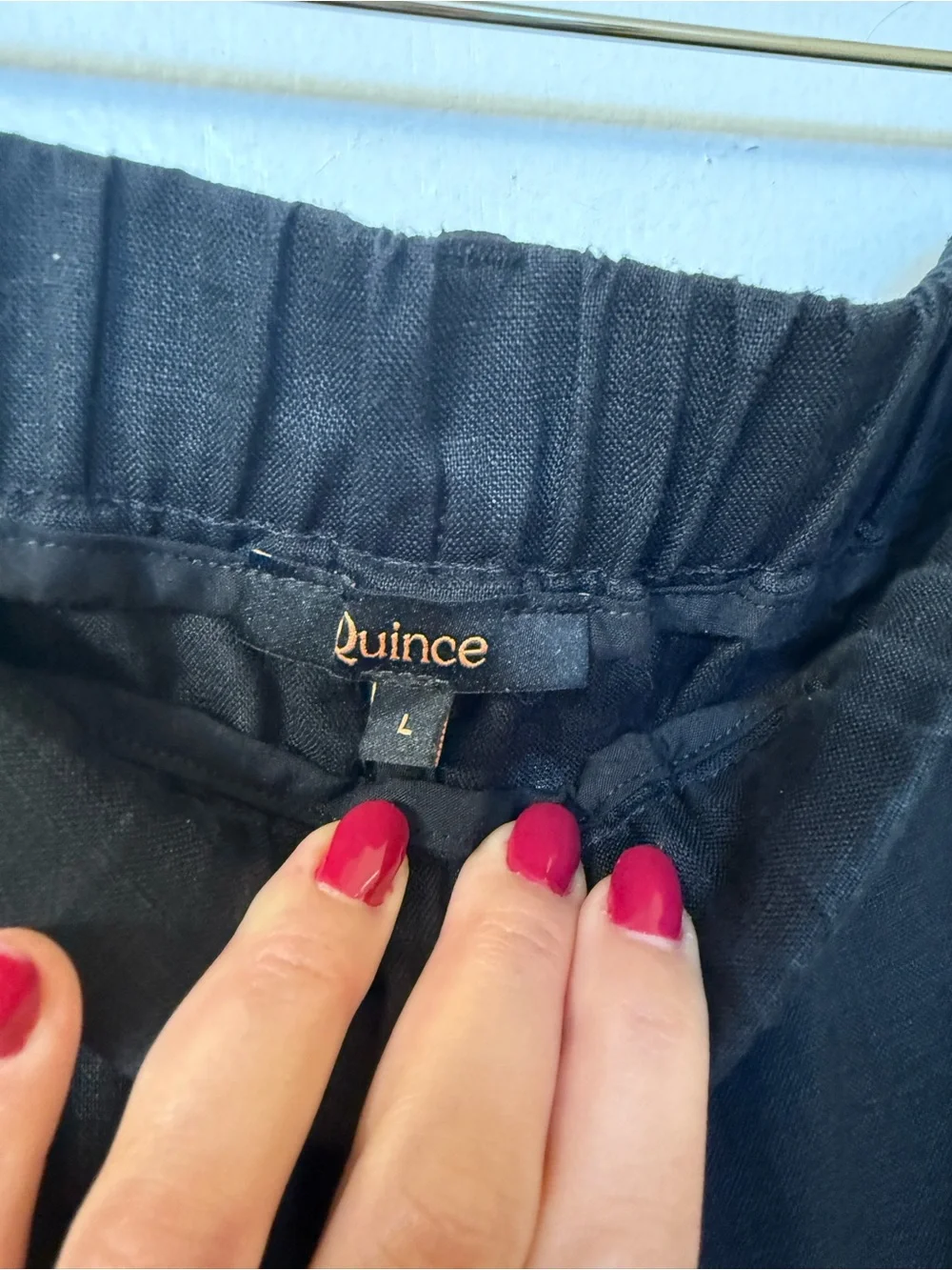 Quince Black Wide-Leg High-Waist Pants European 100% Linen